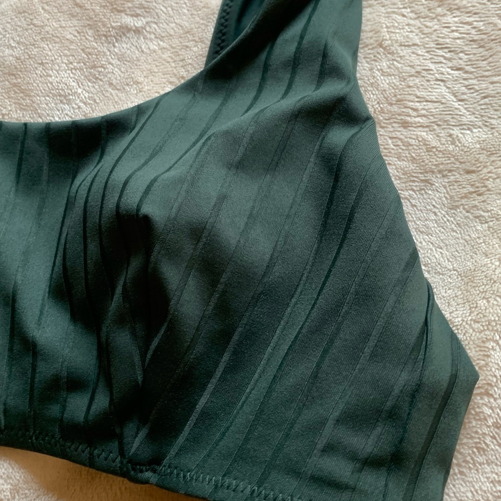 lululemon athletica Ribbed Scoop Neck Sports Bra in Dark Green - Picture 6 of 11